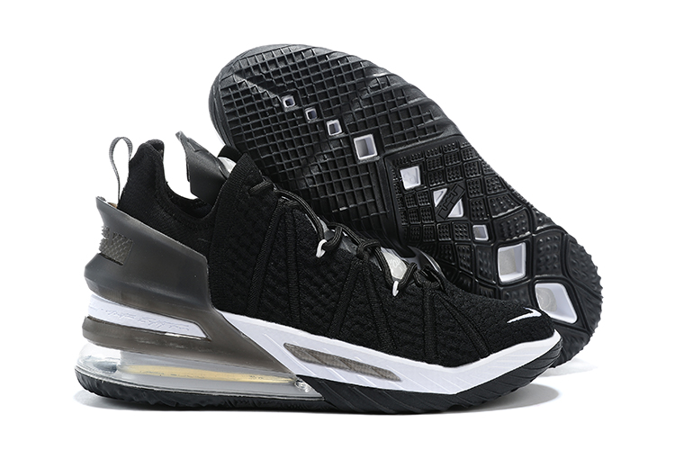 2020 Nike Lebron James 18 Black White Grey Basketball Shoes - Click Image to Close